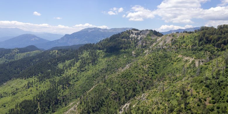 Grammos mountains aerial view