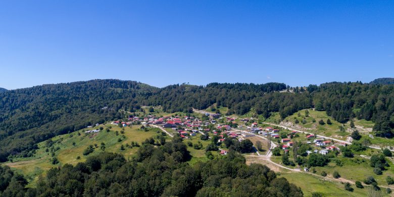 Kotyli Village at Grammos Aerial View