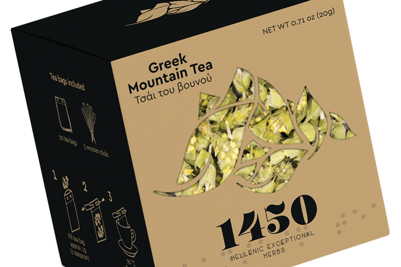 1450 Hellenic Exceptional Herbs Packaging Box with Braille